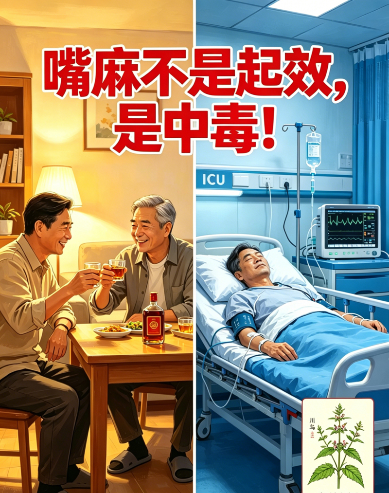 别再把嘴麻当药效!桂林两男子喝自制药酒险送命,急诊医生提醒:这类药材泡酒需谨慎
