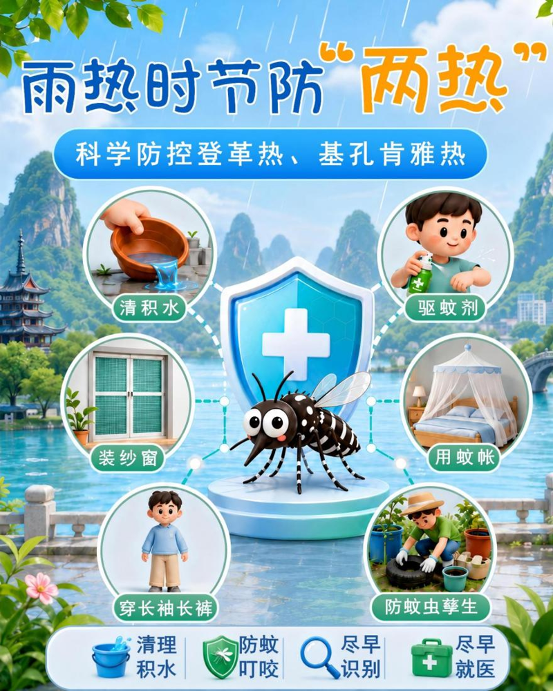 健康科普|降雨+高温,“花蚊子”活跃!登革热与基孔肯雅热中医防控攻略请收好